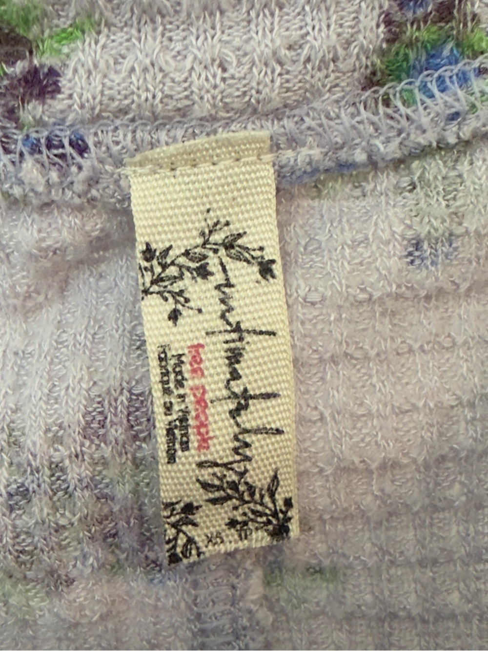 Free people intimately waffle top long sleeve tee floral - Picture 2 of 4